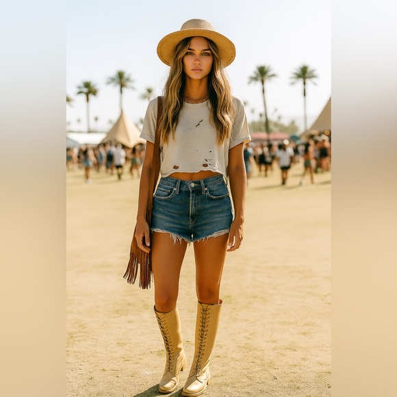 NWOT Sam Edelman Nance Lace-up Boots in Beige 8 - Picture 13 of 13